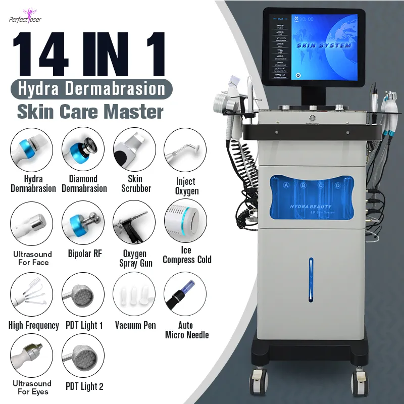 14 IN 1 Hydro Dermabrasion Machine Microdermabrasion Hydro Diamond Peel Hydro Cleaning Beauty Equipment